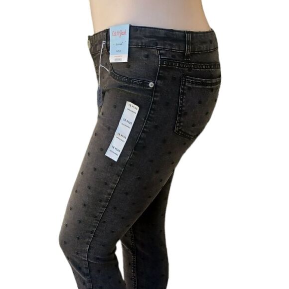 5880...Black Cat & Jack Polka Dot Jegging Size 18Plus, W32" 26"Inseam 8 1/2"Rise - Picture 3 of 6